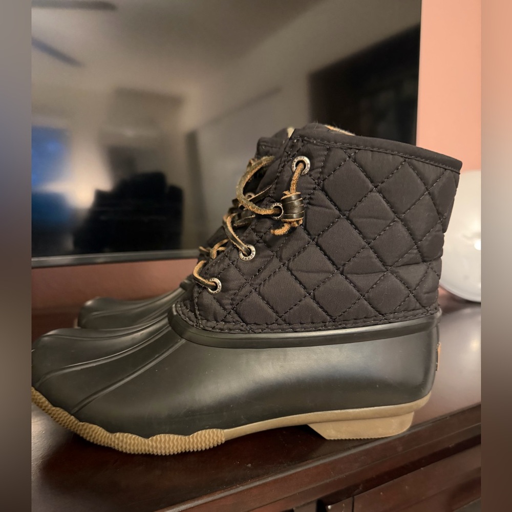 Black Quilted Duck Boots